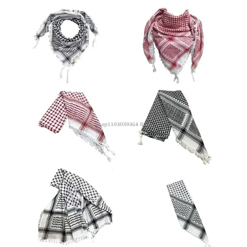 

Large Shemagh Scarf Breathable Arabic Headscarf Comfortable Head Scarf Tacticals Desert Scarf for Men