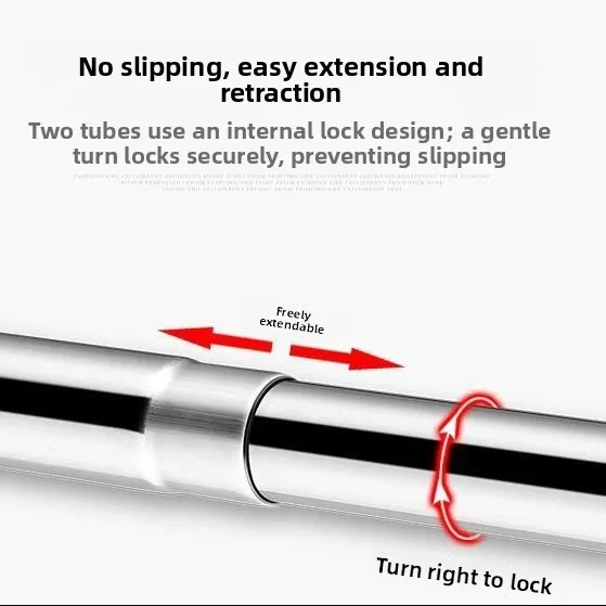 Arc Shaped Bathroom Shower Rod No Drilling L Shaped Half U Curtain Type Retractable Stainless Steel Clothes Drying Rack