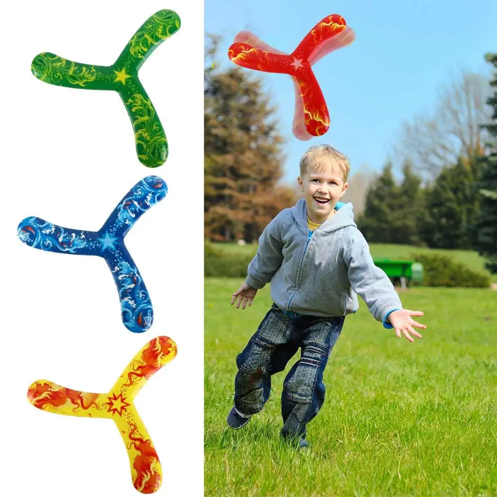 1PC Flying Disc Throwing Toy PU Dart Parent-child Interactive Flying Kids Outdoor Game Sports Three-leaf Boomerang