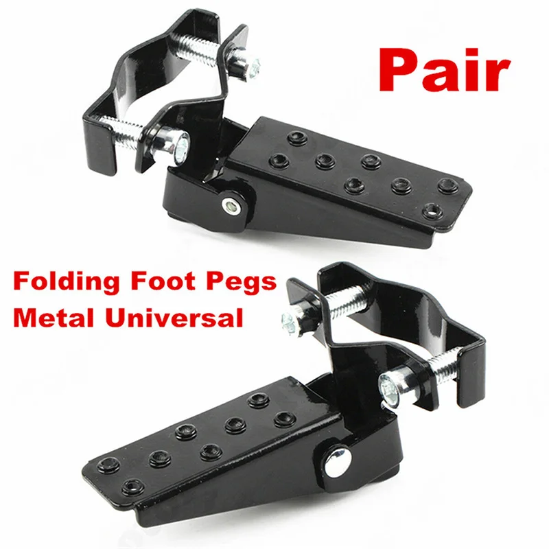 Universal Fit Black Motorcycle Passenger Foot Peg Rear Pedal Footrest 25-28mm