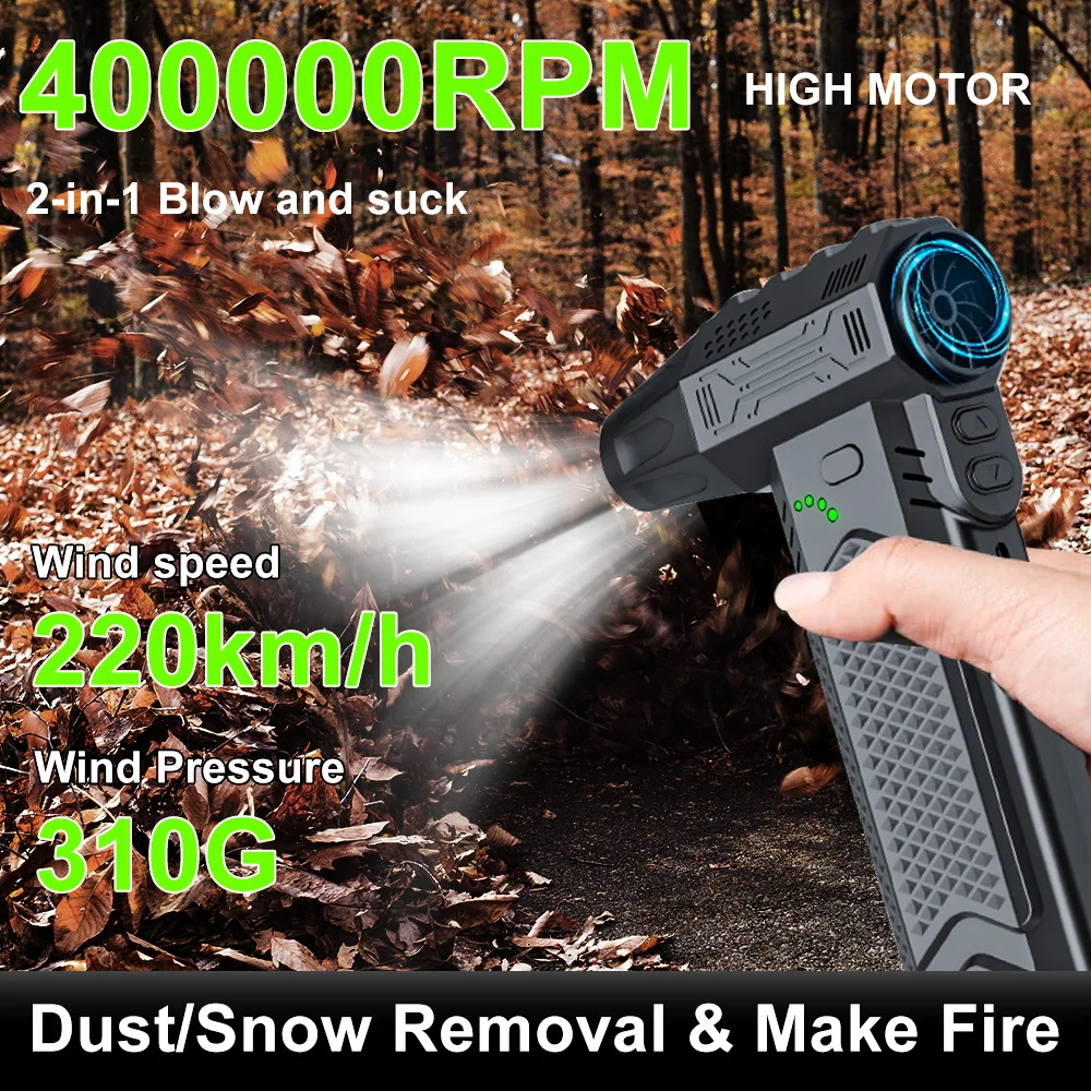 

2025 Turbo Jet Fan Cleaning Blower Tool 400000RPM Violent Hair Dryer Blow And Suction 2 in 1 Blowing Snow Electric Air Duster