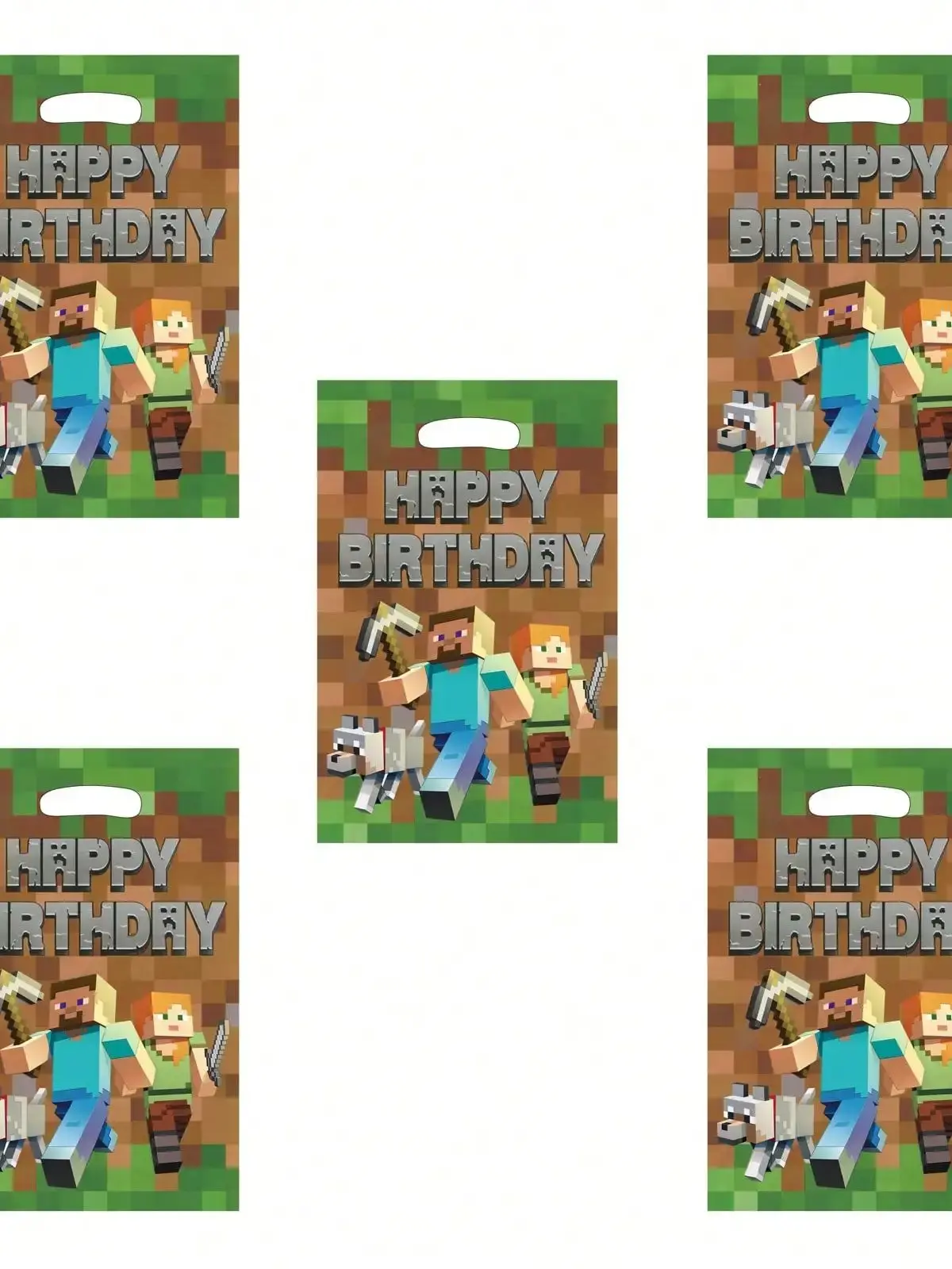 10/30 pçs minecraft tema saco de presente família festa de aniversário decoração retorno saco de