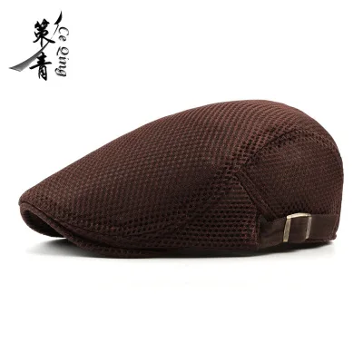 Unisex Womens Men Breathable mesh Summer hat Newsboy Beret Ivy Cap Cabbie Flat Cap