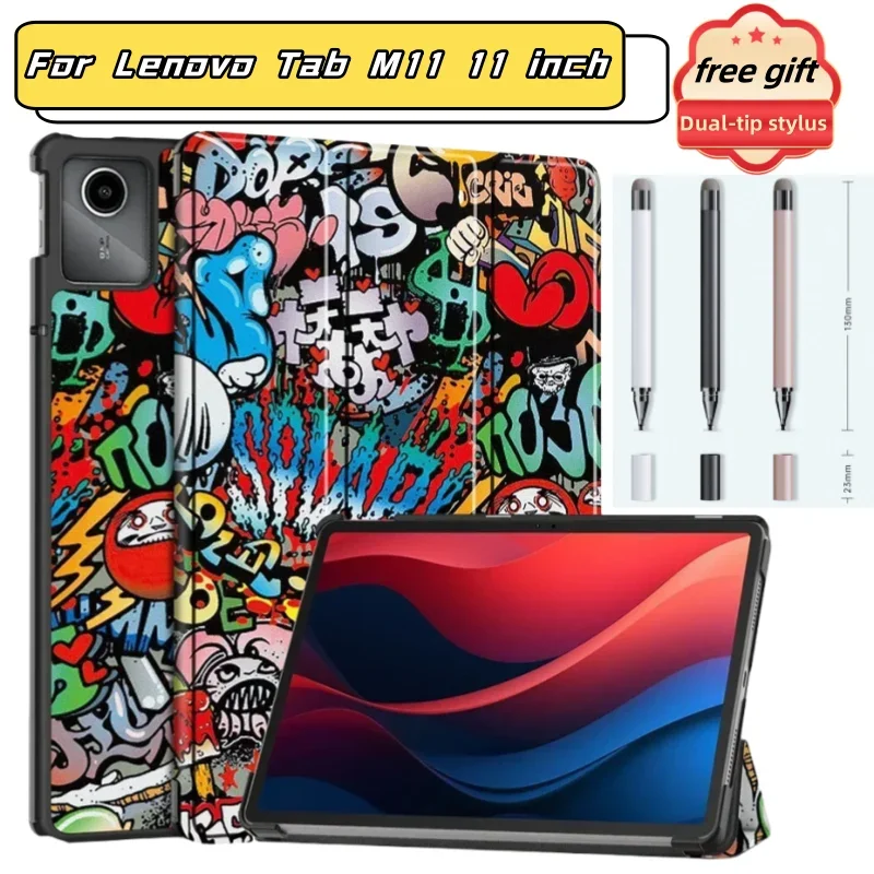 

For Lenovo Tab M11 Case 11 inch TB330FU Tri-folding Tablet Cases Hard Back Shell for Xiaoxin Pad 2024 TB331FC Cover Funda Kids