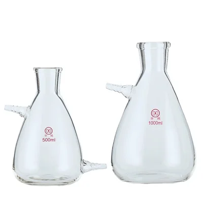 Upper and Lower Mouth Glass Suction Bottle Filter Bottle Triangular Bottle Lab Equipment 125/250/500/1000/250/500/1000/1500ml