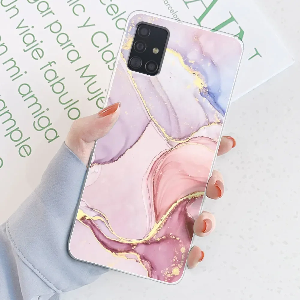 For Samsung Galaxy A51 4G Case Silicone Back Cover Phone Fundas For Samsung A 51 A 5 1 Flower Protective Coque Shell Bumper 6.5\