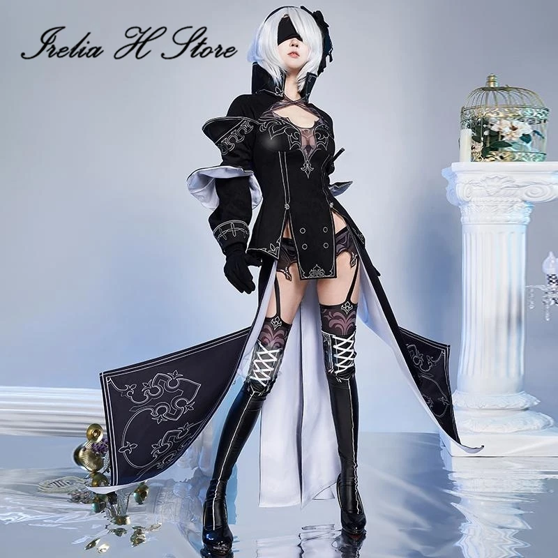 Irelia H Store Game Cosplay NieR:Automata 2B Cosplay YoRHa No. 2 Type B Combat Dress Women Halloween Costume image 5