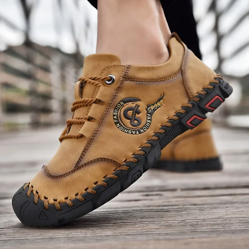 Classic Comfortable Men Casual Shoes Loafers Men Shoes Quality Split Leather Flats Hot Sale Moccasins Plus Size