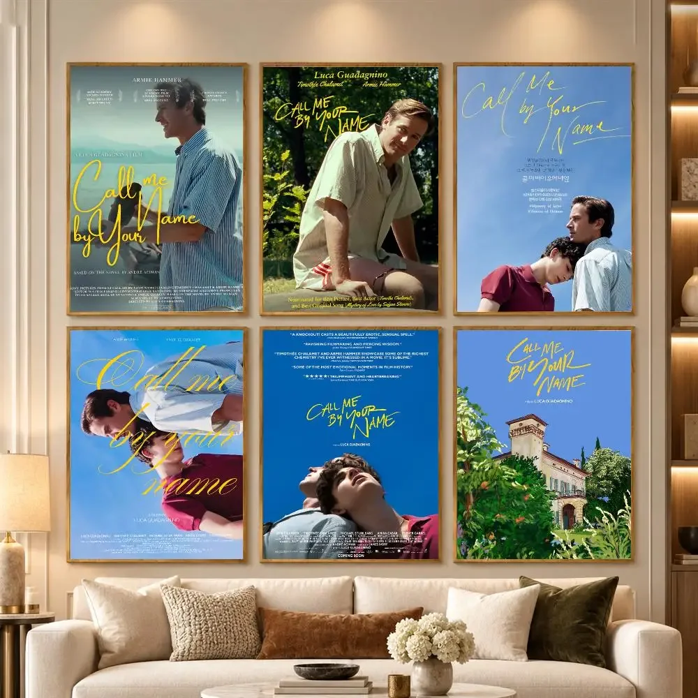 C-Call Me by your name Poster Art Stickers Self Adhesive Print Mural Decals for Bedroom Living Room Apartment Home Decor Gift