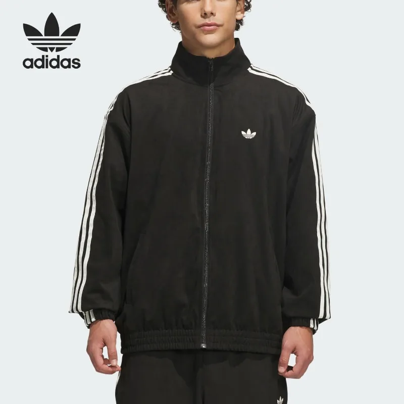 Adidas Clover Men's and Women's Loose Long Sleeve Stand-Up Jacket Jacket KS9189