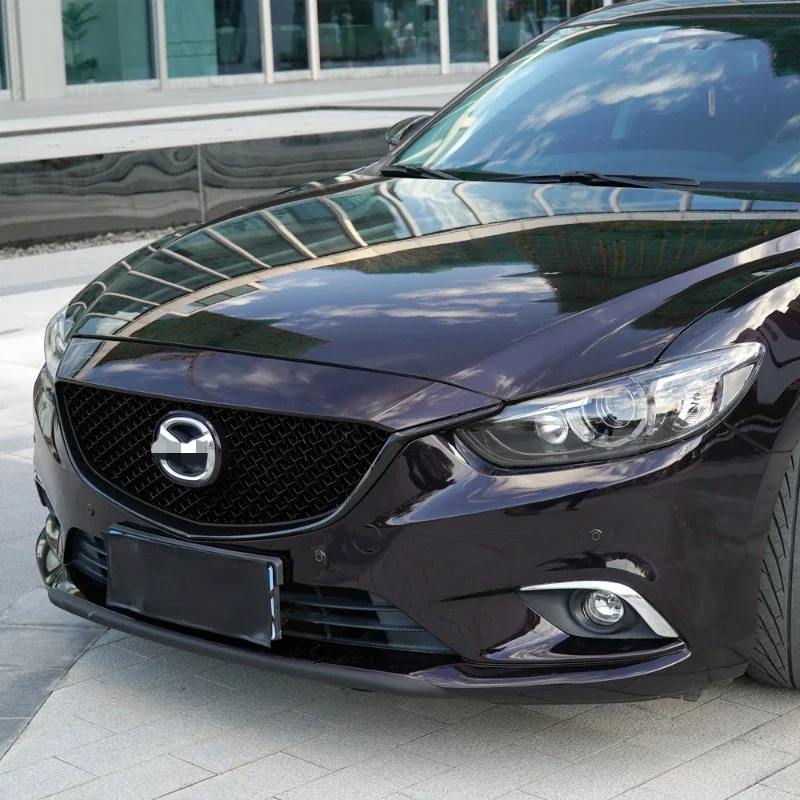 Suitable for 14-19 Mazda 6 Atenza honeycomb grille modified with glossy black logo piano lacquer front grille