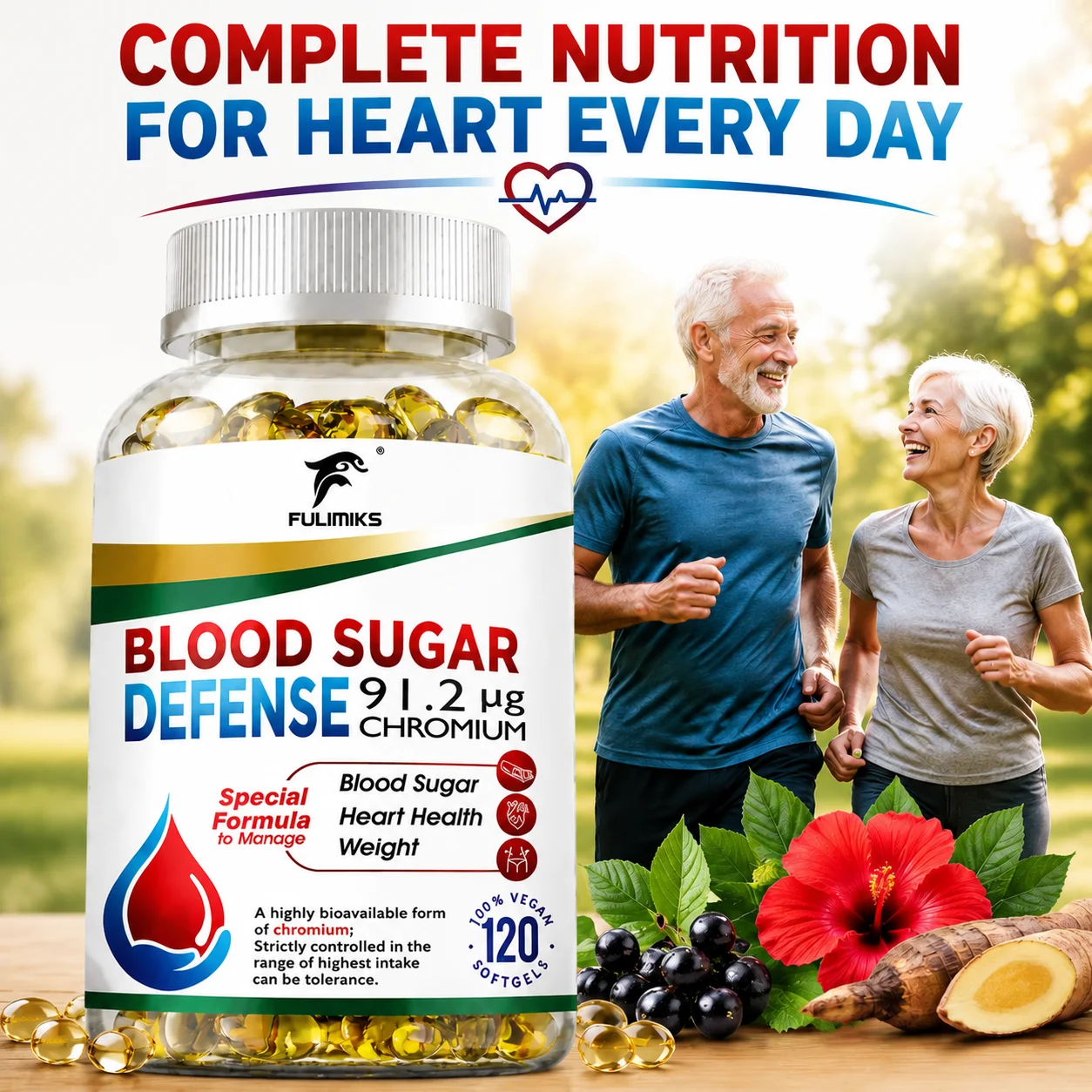 Blood Sugar Defense Supplement, Promote Healthy Glucose Metabolism, Support Balanced Blood Sugar & Cardiovascular Heart Wellness