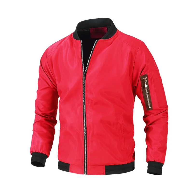 

Fashion Casual Style Outdoor Jacket Wind-Resistant Top Quality Comfortable Men Clothing Solid Color Zipper Hot Roupas Masculinas