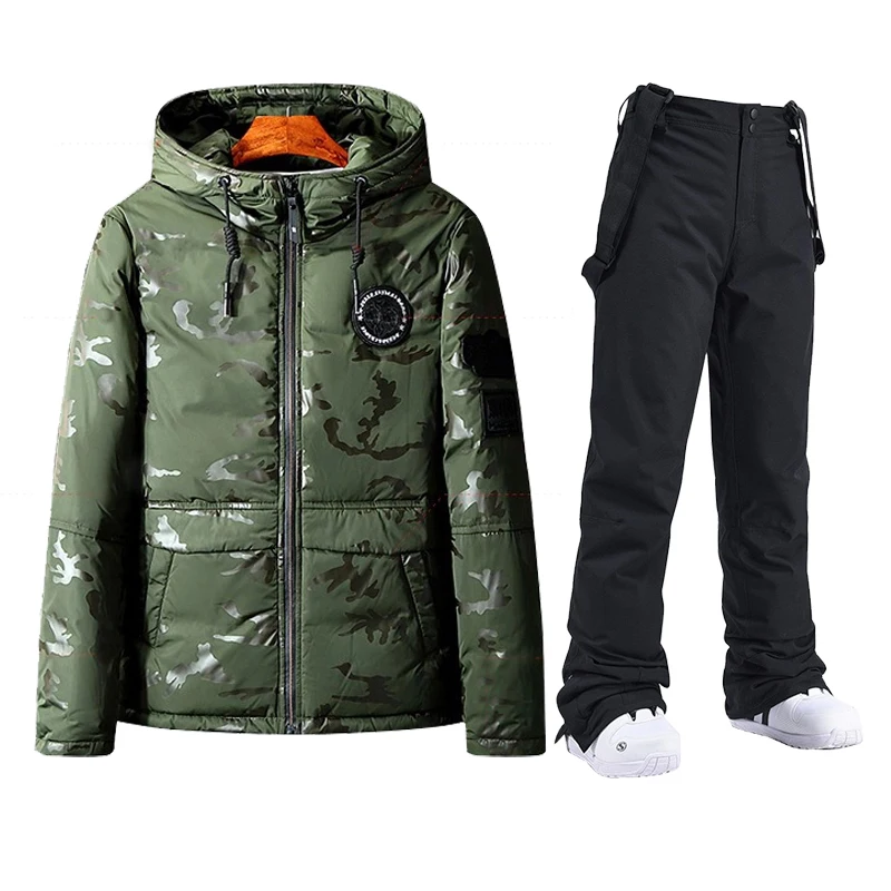 

Ski Suit Parkas Men Winter Snow Warm Windproof Outdoor Sports Skiing Down Jackets and Pants Male Snowboard Wear Overalls