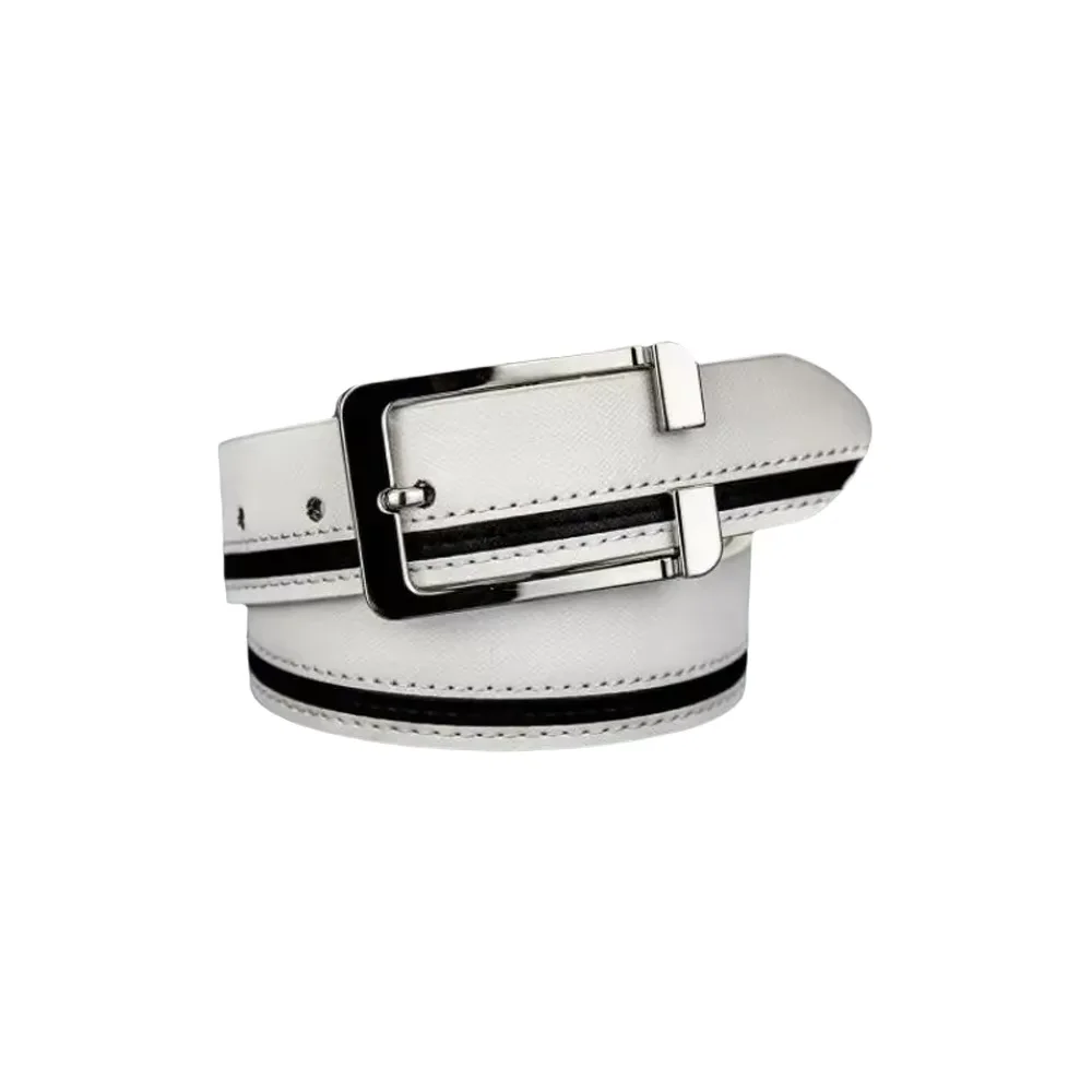 120CM Men Belt White Luxury Clothing Accessories Pin Buckle Casual Fashion Korean Style Cowhide Jf5146  Black Simple Elements