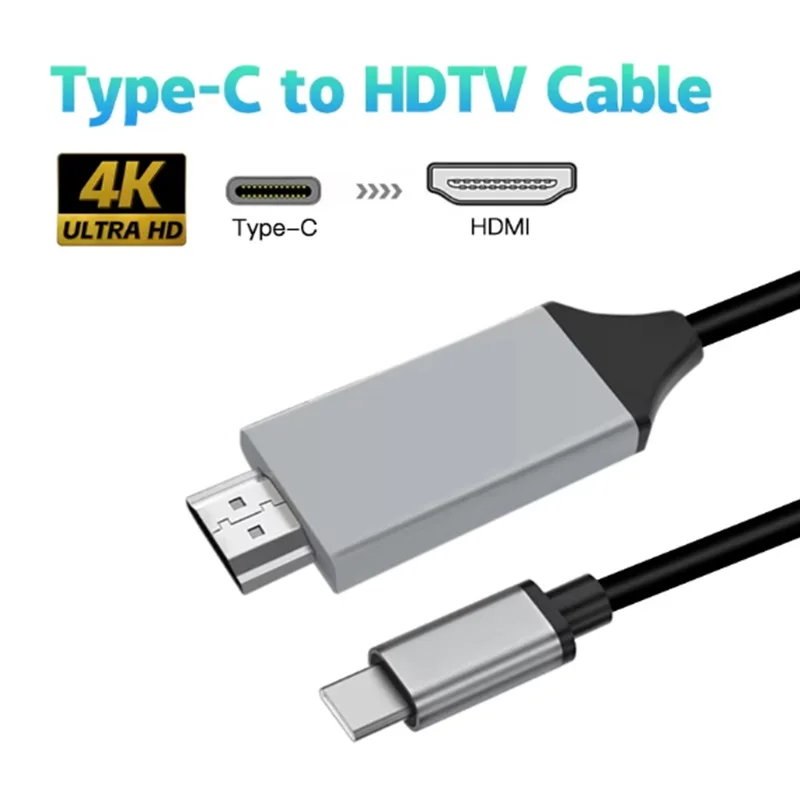 Type C To HDMI USB C To HDTV Compatible Adapter Cable Type C To HDTV 30Hz 4K USB C Cable Extend Adapter For MacBook PC