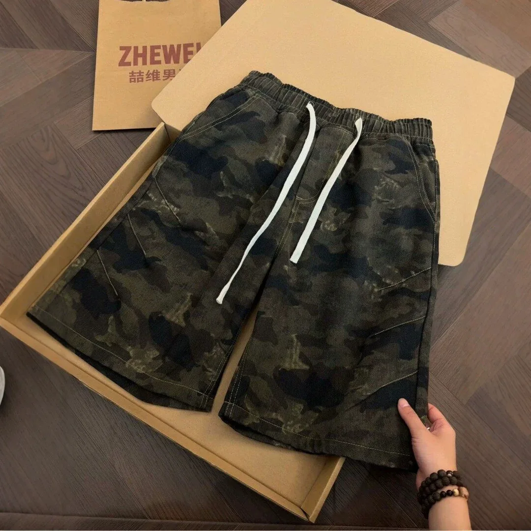 Deconstruction Camouflage Shorts Boys Summer Casual Five-point Pants Ruffian Handsome Loose Tooling Pants