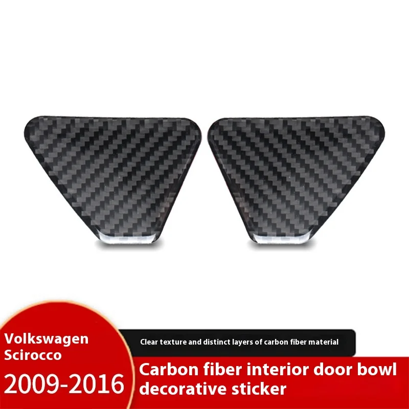 

For Volkswagen Scirocco Interior Modification, Real Carbon Fiber Inner Door Bowl Decorative Stickers, Auto Parts