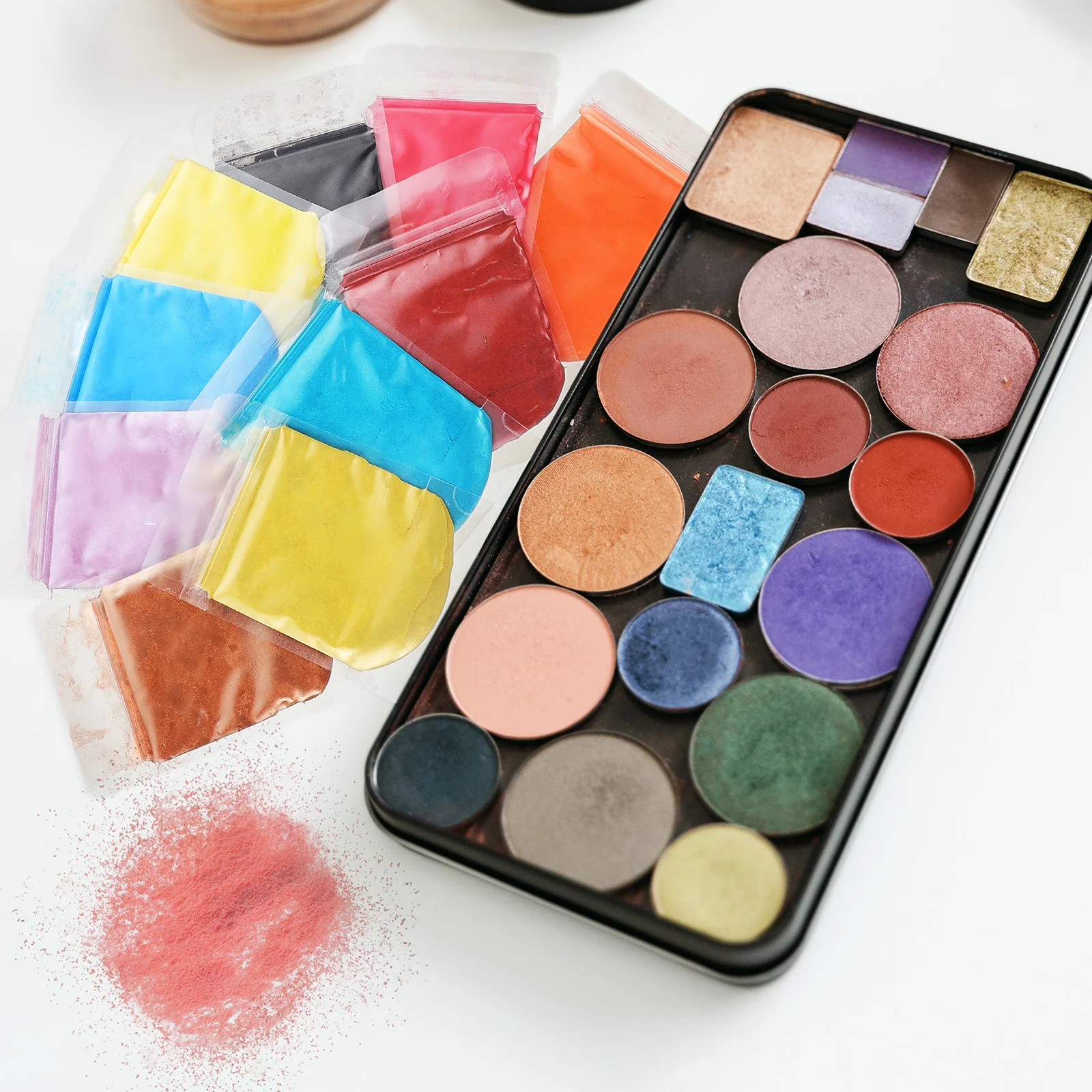 10 пакетов, слюдяная пудра, косметика, красочные тени для век «сделай сам», материал для губ, блеск для губ, пигмент, смола, изготовление мыла