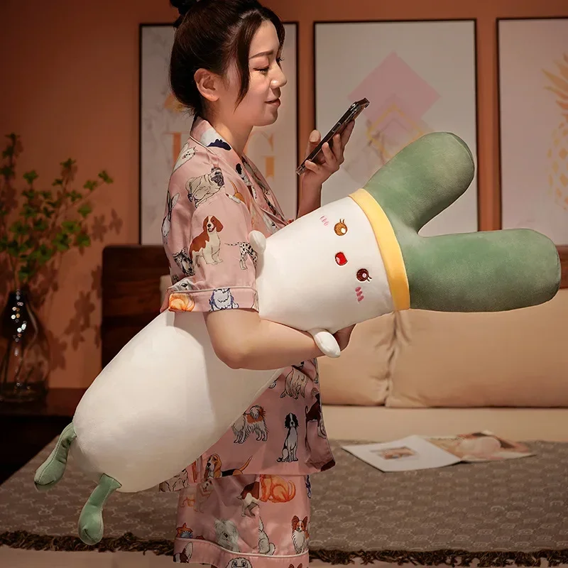 Green Onion Plush Throw Pillow Girls Sleep Leg Long Pillow Boys Sleep Doll Doll