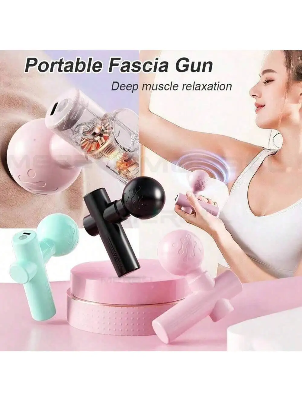 Pistolet de massage mini 2026, appareil de relaxation musculaire, équipement de fitness CRod, pistolet de massage fascia rechargeable pour le cou et le corps