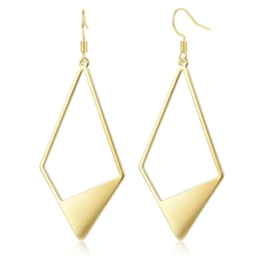 Gold Plated Dangle Earrings for Women Lightweight Design