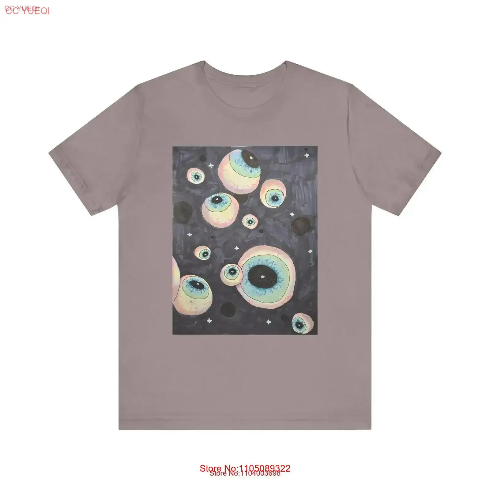 

Футболка с космическим глазом, повседневная одежда, уникальная одежда для любителей искусства на день рождения, модная повседневная стильная винтажная стильная слегка