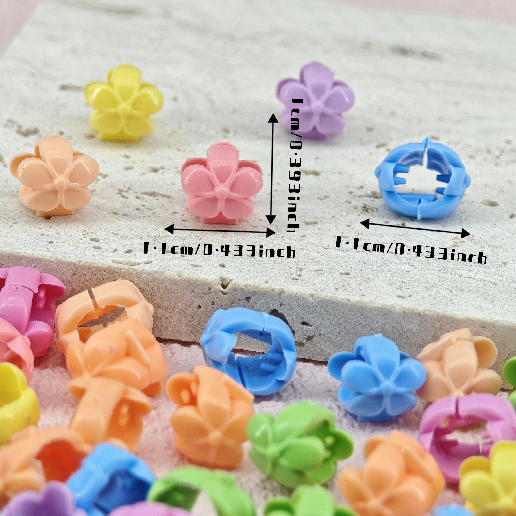 60 قطعة ضفائر شعر الخرز أغطية الرأس لطيف كاندي الألوان البلاستيك الصيف مشبك شعر مقاطع إكسسوارات الشعر Loc مجوهرات الشعر لضفائر #6