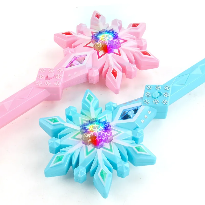 Meninas Fairy Magic Wand Brinquedos Conjunto, Decorações de Casa, Maquiagem Luminosa, Música Leve, Floco de Neve, Presente Infantil