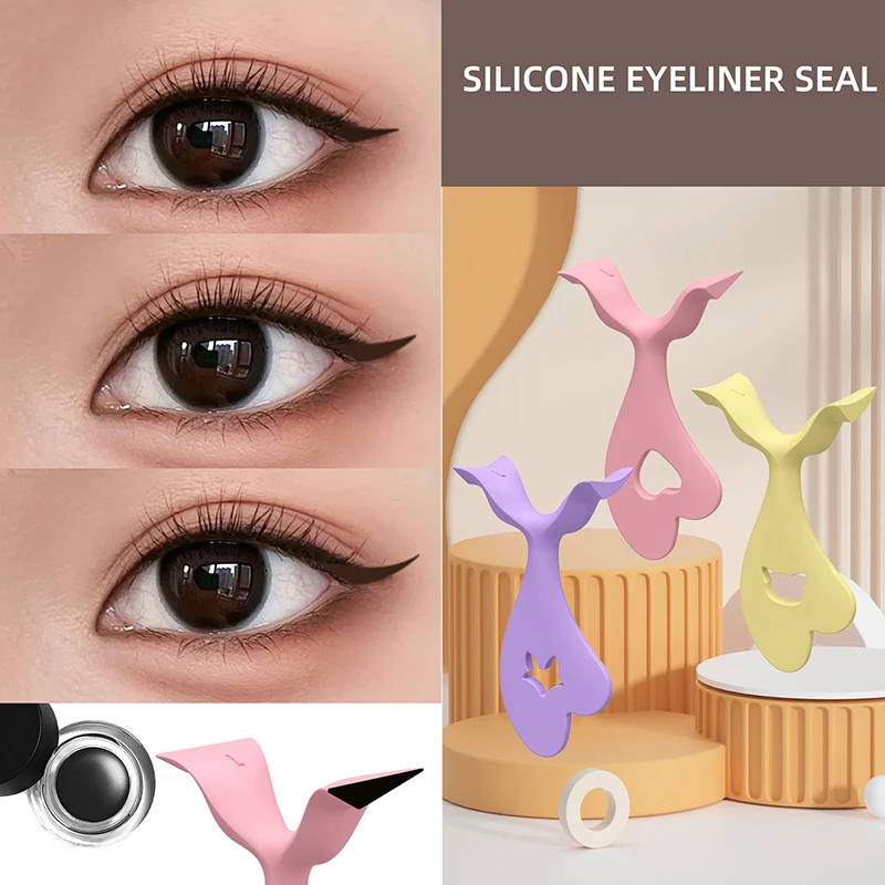 3PCS Eyeliner Template Mascara Scudo Applicatore Pennello in silicone multifunzionale Fermacapelli Strumento per il trucco degli occhi Aiuto per il trucco degli occhi