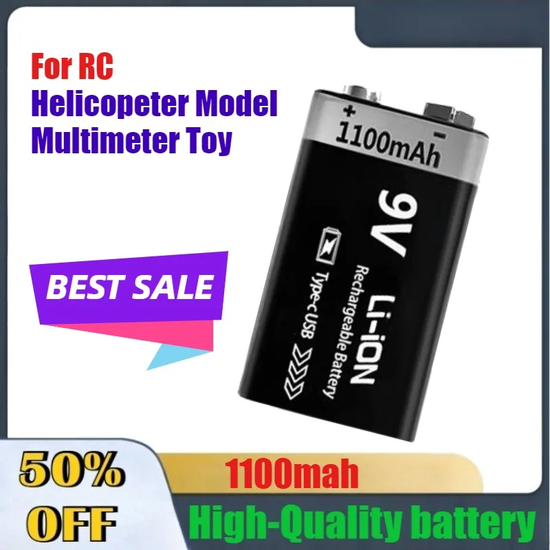 10PCS 9V 1100/850/600mAh Rechargeable Battery High-Performance for RC Helicopeter Model Multimeter Toy