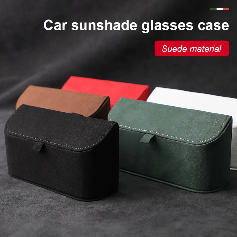 

Universal Alcantara Suede Car Sun Visor Glasses Frame Sunglasses Multi-function Storage Box Decoration For Porsche