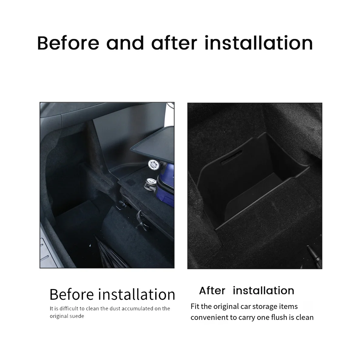 Trunk Side Storage Box for Tesla Model X 2023 Silicone Trunk Left Lower Storage Box Partition Stowing Tidying Black