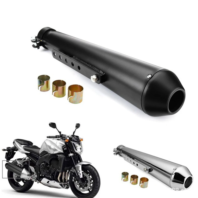 Chrome Motorcycles Slash Cut Exhaust Muffler Pipe for 1-3/8\