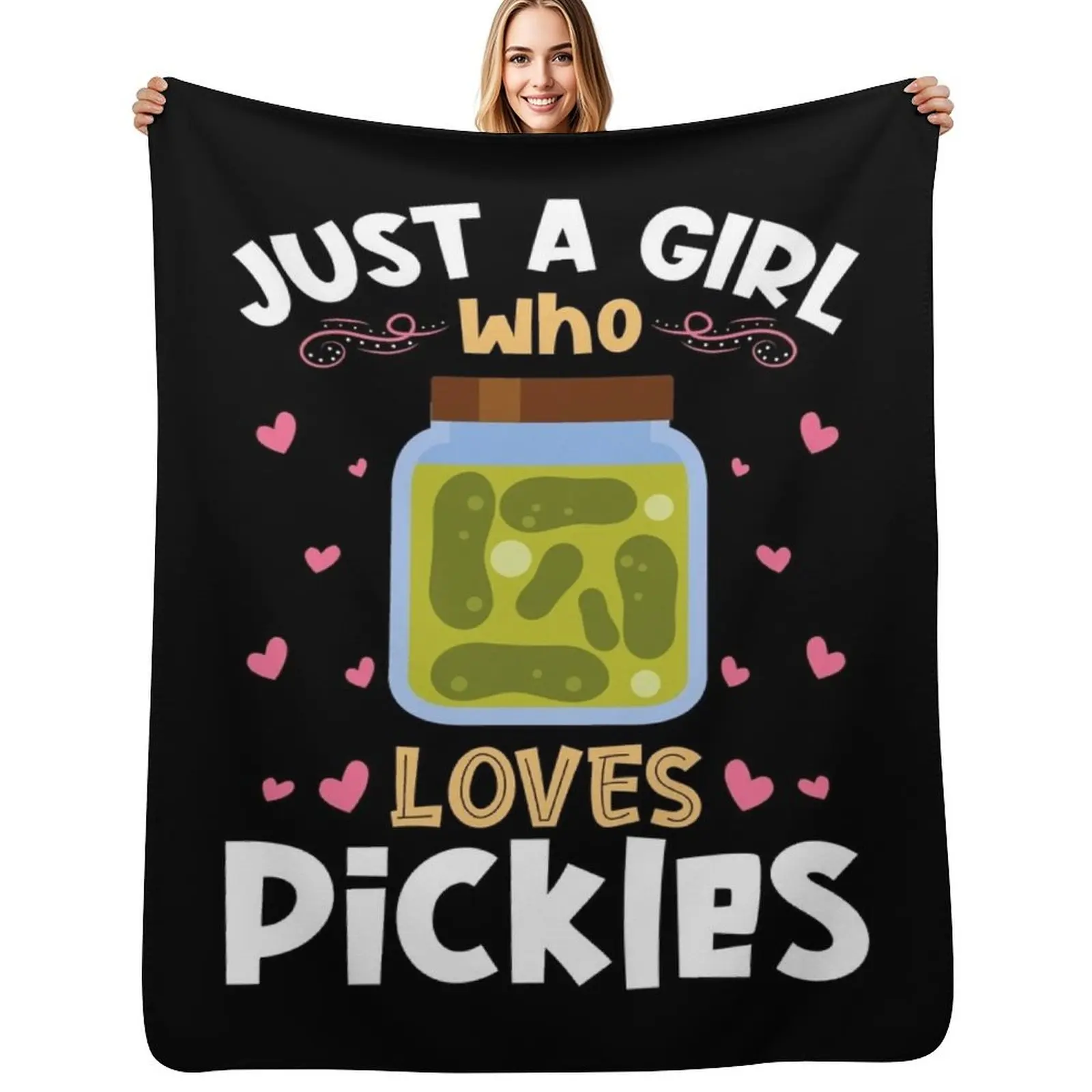 Just a Girl who Loves Pickles Vegan Throw Blanket wednesday Luxury Brand Furry Giant Sofa Flannel Blankets