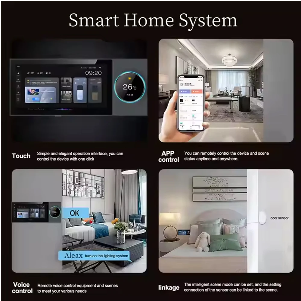 Automation Home Systems Smart And Gateway Central Control Screen 8Inch Panel Tuya Smart Touch Screen With Google Home Alexa