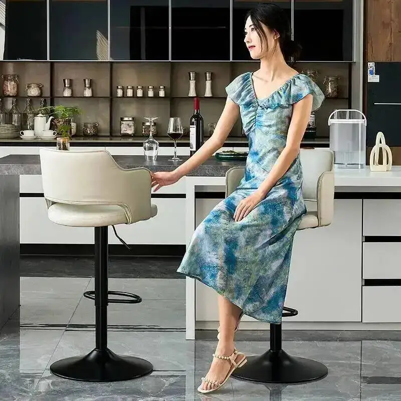 

Современный барный стул-табурет для дома, железный, с регулировкой высоты, для барной стойки/кухонного острова