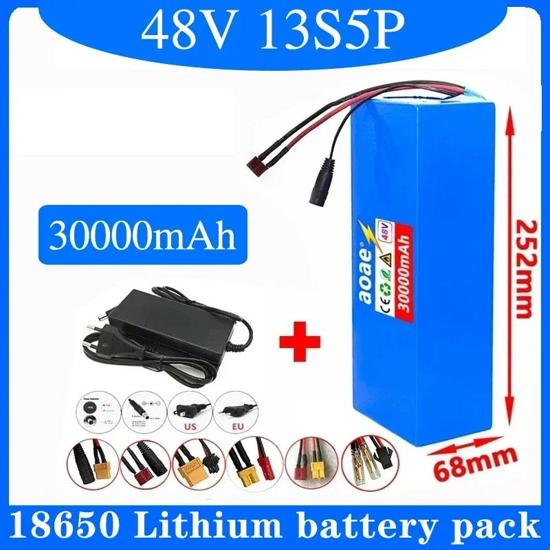 

13S5P 48V 30000mAh Ebike Battery Customizable High Power 18650 Lithium-ion Battery Pack for Electric Tricycles Electric Bicycles