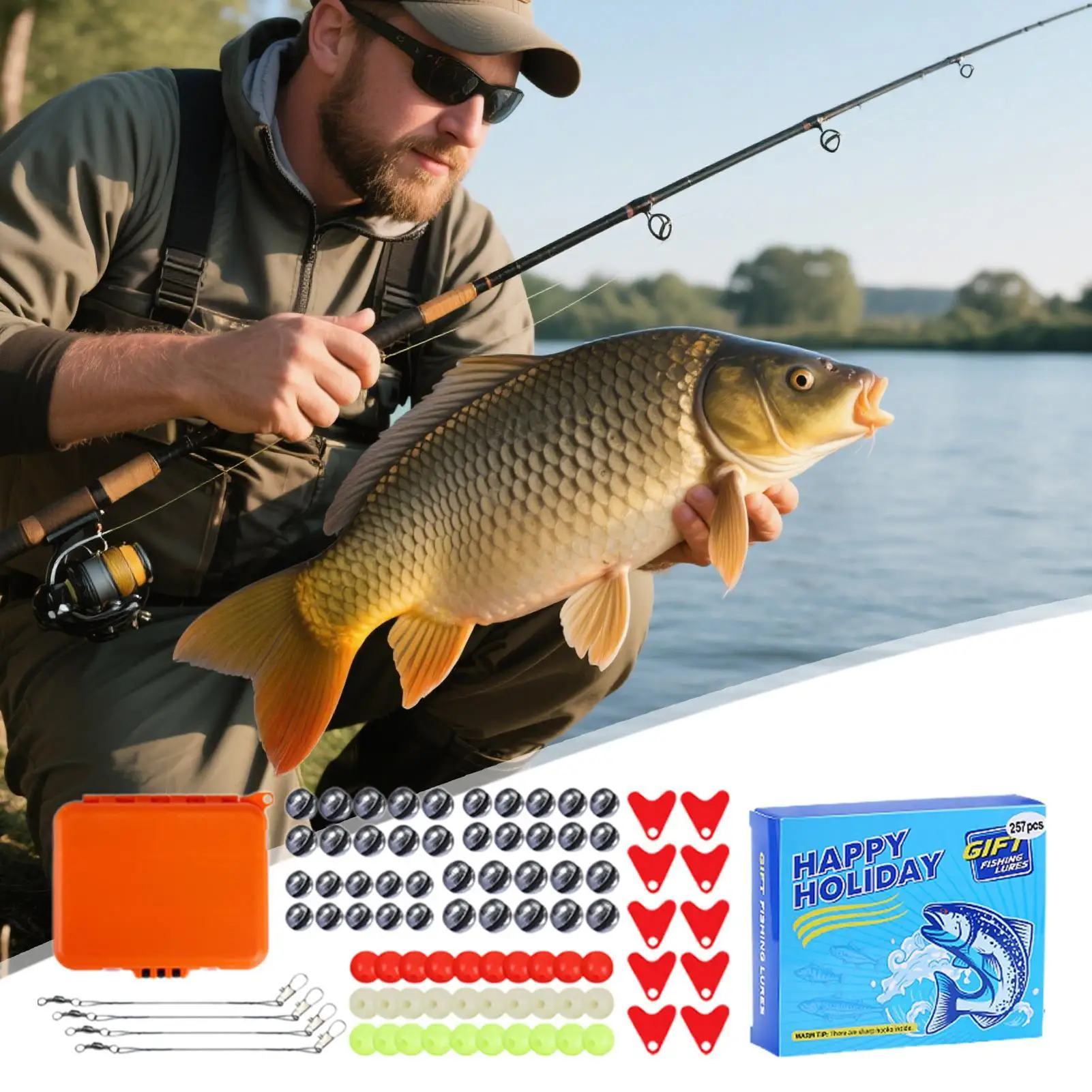 

Рыболовный календарь Адвент Рождество Календарь обратного отсчета Адвент Рыболовные приманки Коробка для снастей Игрушки для обратного отсчета Папа Отца Мальчики Мужчины Подростки