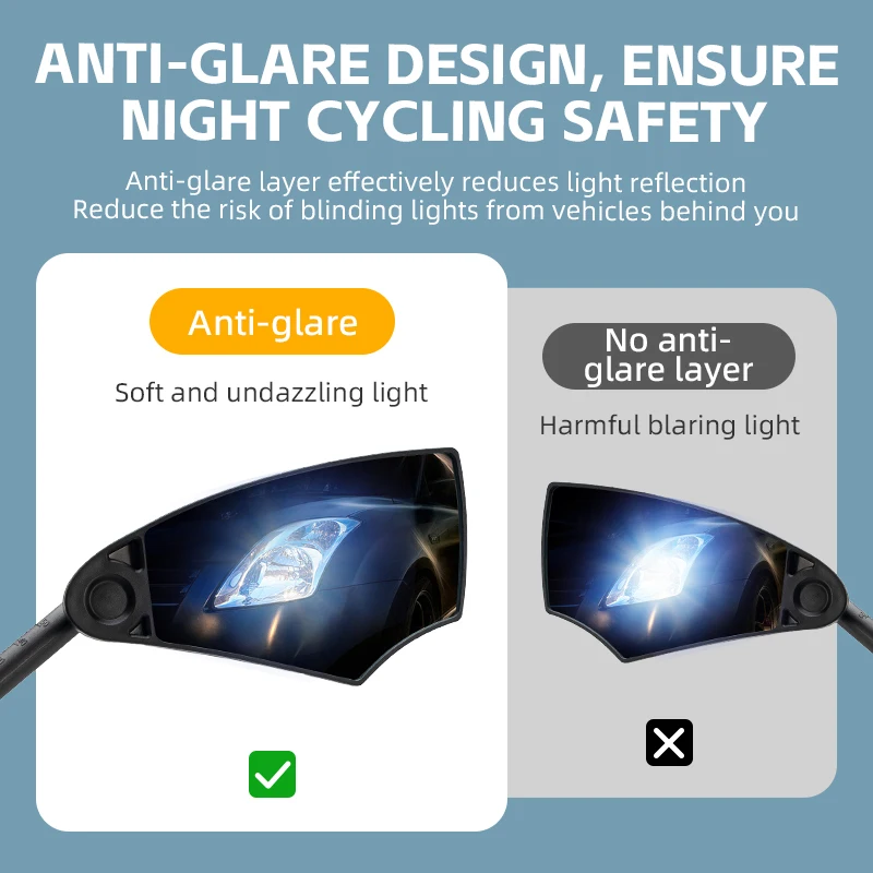 ROCKBROS Bike Rear View Mirror Reflector Adjustable Rotatable Handlebar Mirror For Mountain Road Bike Motorcycle Scooter Safety