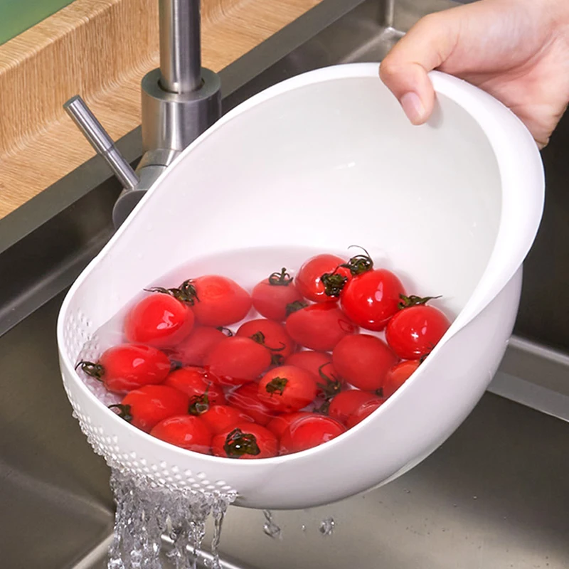 Sito do ryżu Plastikowy durszlak Kosz kuchenny z uchwytami Cedzak do miski na ryż Cedzak do zlewu Narzędzia kuchenne