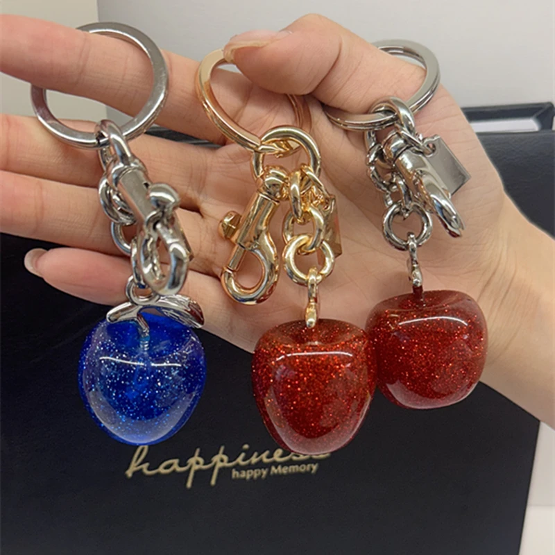 Exquisite Diverse Crystal Cherry Pendant Bag Charm For Coach Handbag shoulder Bag Women Keychains Gift DIY Parts