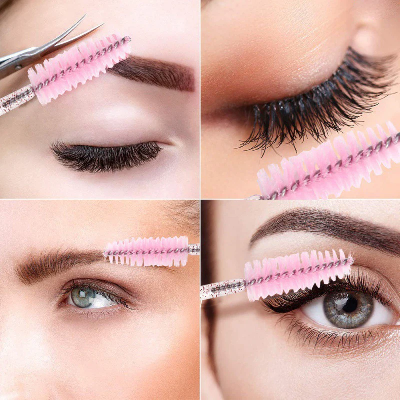 Brosses à cils jetables, baguettes de Mascara, applicateur, bobines, brosse cosmétique, 50 pièces
