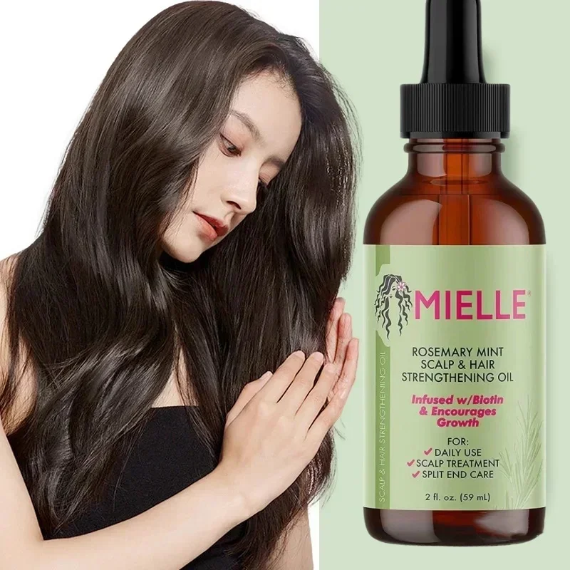 Minyak esensial Perawatan Rambut Rosemary perawatan pepermin memperbaiki rambut kering menghaluskan mengkilap memperkuat pertumbuhan Perawatan Rambut