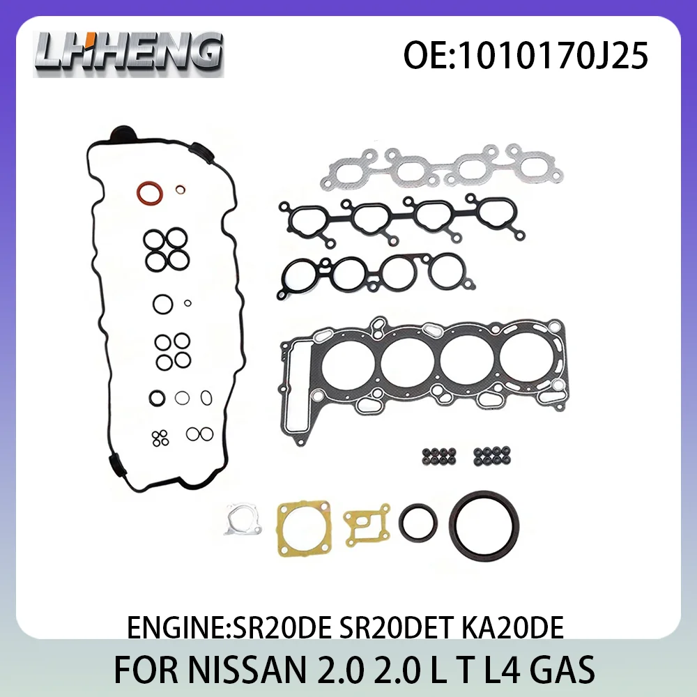 

Engine Full Overhaul Gasket Kit Rebuild Set For NISSAN AVENIR BLUEBIRD 1010170J25 2.0L 2.0 L T L4 GAS SR20 SR20DET KA20DE 90-09