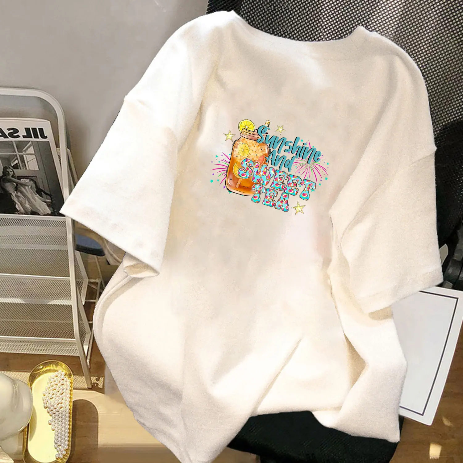 The Beach Is Calling Summer Vibes Peace Love Sweet Iron on Picture on Clothes Bright Colors DIY Decoration