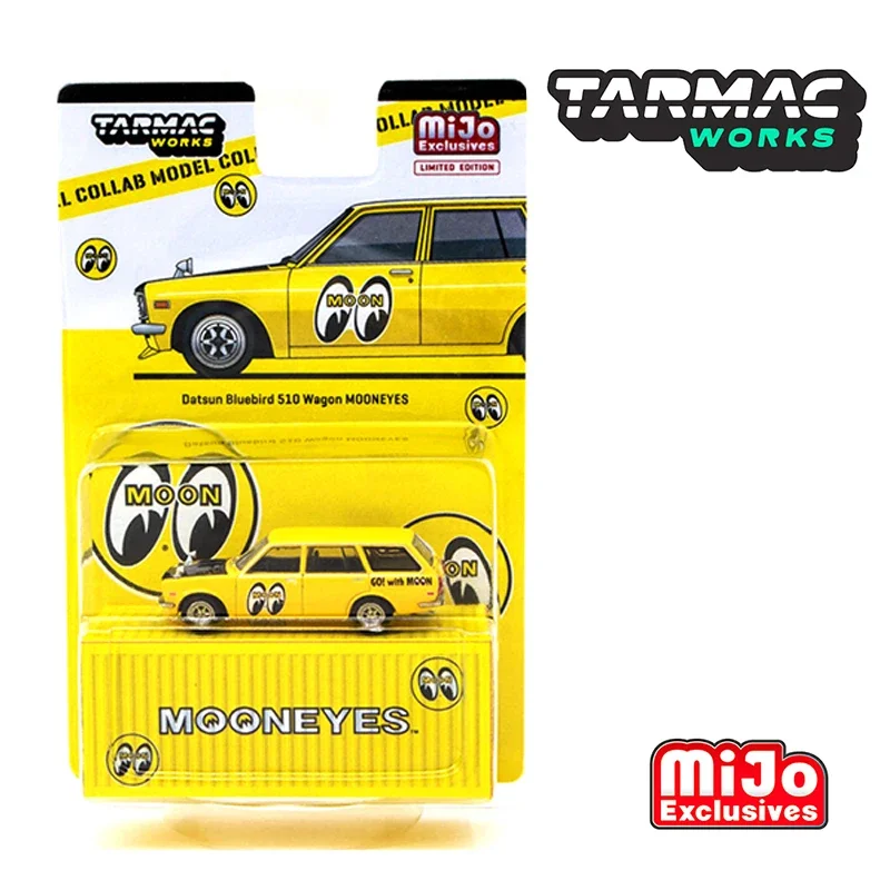 

Tarmac Works x Mijo 1:64 Model Car Datsun Yellow Bird 510 Wagon Mooneyes Alloy Die-Cast Vehicle Collection