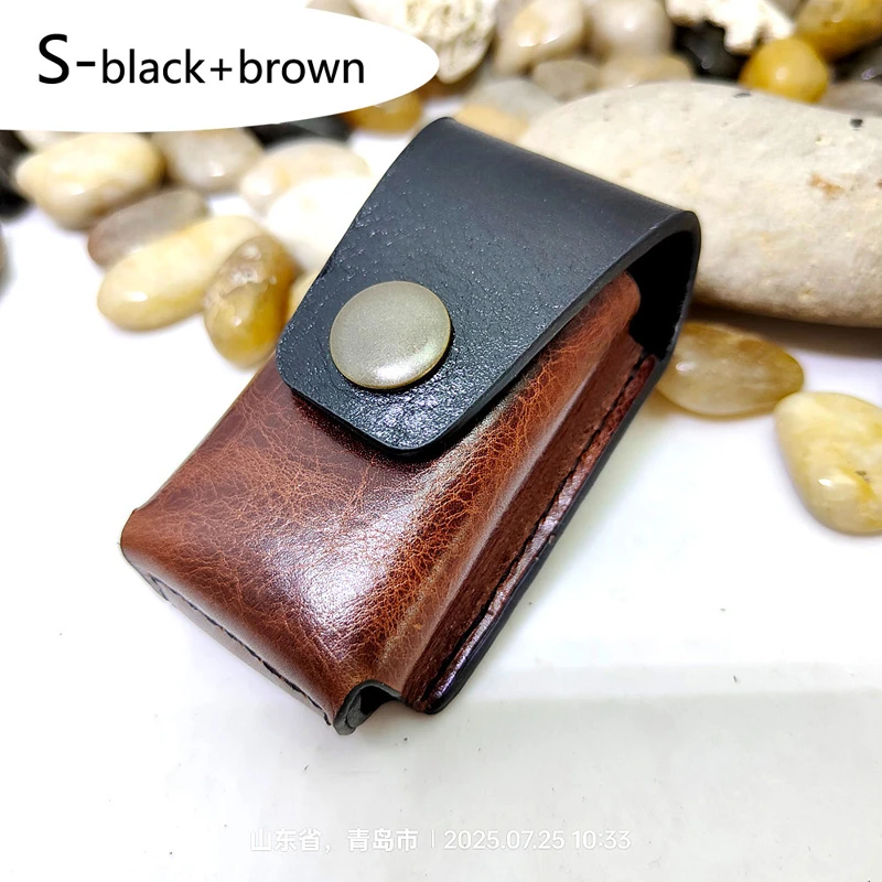 Belt Car Key Case Genuine Leather Key Bag Mini Waist Pack Key Holder Thin Belt Bag Keys Organizer Men Women FD-QC