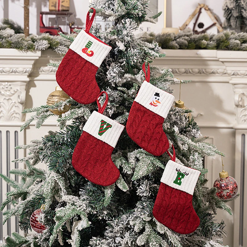 1PC Xmas Socks Christmas Stocking Christmas Decorations Durable High Capacity Candy Bag Decorations Christmas Gift Bag