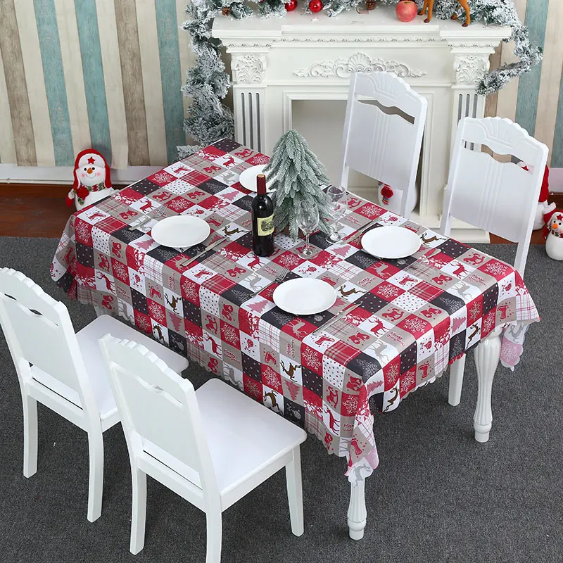 

Christmas Decorations Polyester Cloth Tablecloth Home Decoration Table Flag Dining Mat Restaurant Supplies